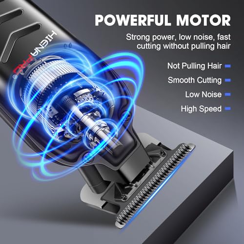 HIENA PRO Professional Hair Beard Trimmer for Men Hair Clippers for Barber with T Blade, Cordless Clippers for Hair Cutting Rechargeable Barber Clippers