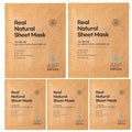 varuza] Real Natural Sheet Mask ? EWG VERIFIED, Vegan Face Mask for Hydration, Non-GMO, No Artificial Fragrance, Made in Korea (5 PACK, BLUE AMPOULE)