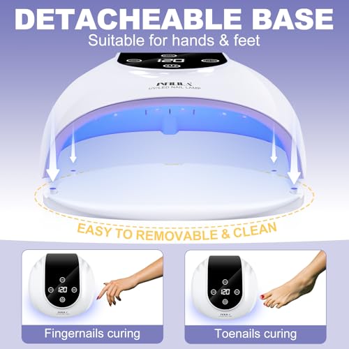 NXJ INFILILA 268W Gel Nail UV Light, Faster UV Light for Gel Nails, Professional Flash Cure Nail Dryer with 66Pcs Lamp Beads for Hands & Feet, Professional Quick Dry for Salon & Home