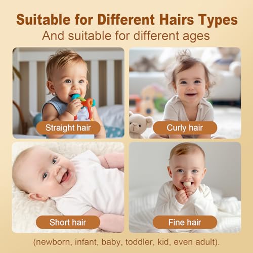 Vacuum Baby Hair Clippers,Silent Clippers for Kids,Cordless Baby Hair Trimmer,Waterproof Baby Hair Cutting Kit for Fine/Curly Hair,Infant Toddler Hair Clippers Auto Suck Snipped Hair