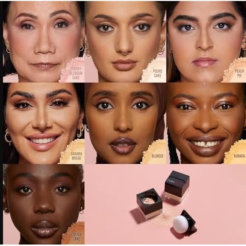 Huda Beauty Mini Easy Bake Loose Baking & Setting Powder - Cherry Blossom Cake (fair to medium with true pink undertones) 0.21 oz / 6 g