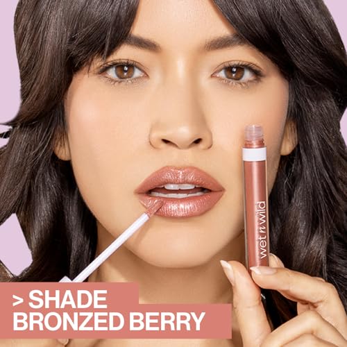 wet n wild MegaSlicks Lip Gloss Green Rasp-berry Voice 10- Rasp-berry Voice 0.6 Ounce and Mega Slicks Lip Gloss | Long Lasting | Hyaluronic Acid | High Shine | Rose Pink Lowkey Pink