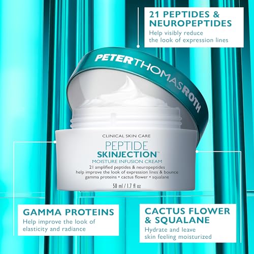 Peter Thomas Roth | Peptide Skinjection¢â Moisture Infusion Cream, Refillable Moisturizer, For Loss of Firmness and Elasticity, Fine Lines & Wrinkles, Dryness, 21 Amplified Peptides & Neuropeptides
