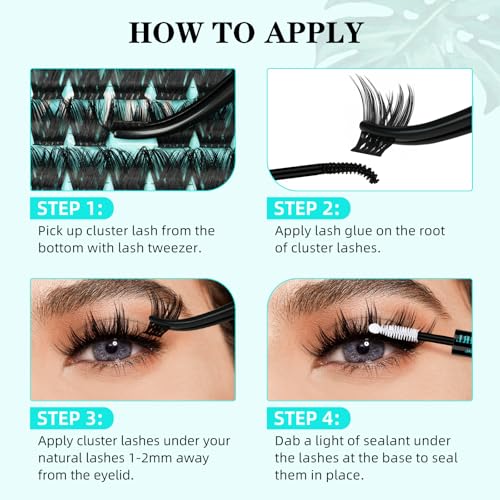 Lash Clusters Wet Look 168Pcs Eyelash Cluster Ultra-Thin Lash Band Eyelashes Extensions Spiky Anime Wide Span Lashes(Tulip,D-Mix10-18mm)