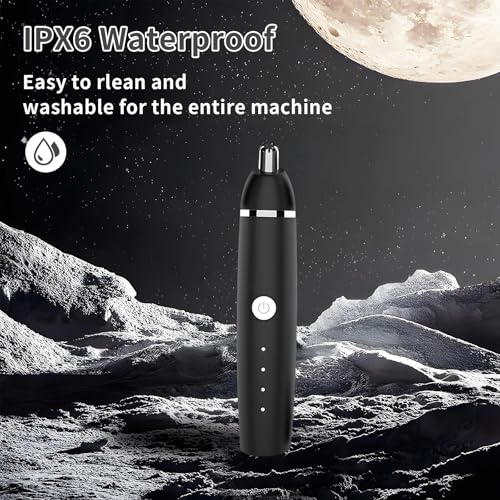 Nose Hair Trimmer for Men and Women, Portable, Waterproof and Rechargeable for Ears, Face (Black)