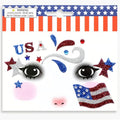 4th of July Face Gems, Fourth of July Celebration Face Jewels, Patriotic Tattoo with USA Flag Stars Designs, Sparkle Glitter Red Blue Silver for Independence Day, Parades, Parties 2 Sheets (style1)