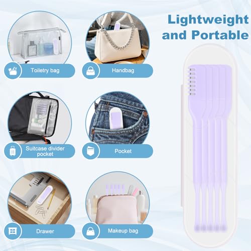 5PCS 2-in-1 Nasal Hair Cutter, Manual Nose Hair Trimmer Cutter with Ear Pick for Women & Men 360¡ÆRotating Nose Hair Remover Grooming Tool Knife Razor Portable Nostril hair Trimmer Clipper (Purple)