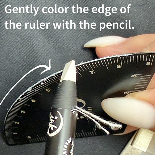 Ink Permanent Brow Mapping Kit with Eyebrow Ruler and 2 White Peeling Pencils ? Aluminum Alloy Fan-Shaped Eyebrow Design Tool for Microblading, PMU, and Permanent Makeup