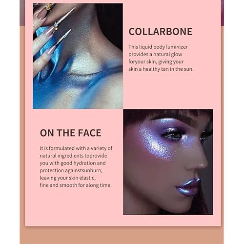Body Glitter Spray, Perfect Body Highlighter Liquid Luminizer Illuminator Face and Body Glitter Spray¡£(Gold)
