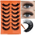 D Curl Lashes Fluffy Cat Eye Faux Mink Lashes Strip Lashes That Look Like Extension Soft 3D Volume False Eyelashes Pack