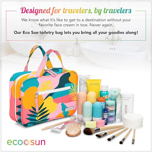 Eco Sun Hanging Travel Toiletry Bag ? Designed in Hawaii ? Water-resistant Travel Organizer for Bathroom Accessories