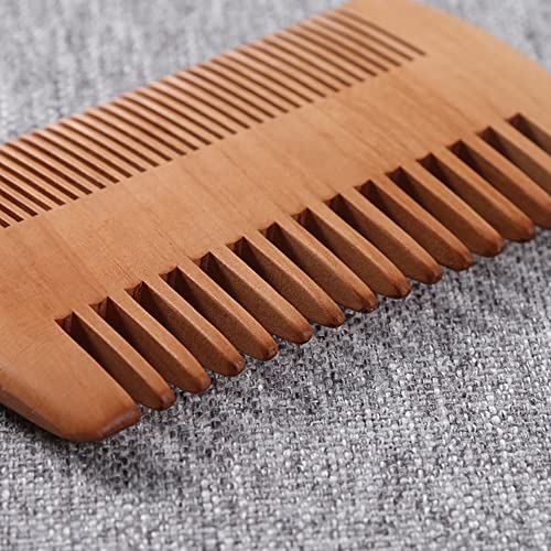 4 Pcs Wooden Beard Comb Double Sided Mustache Comb Beard Grooming Comb Fine Tooth Mustaches Comb Facial Hair Styling Comb for Men