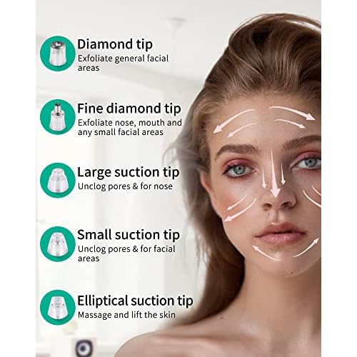 NEWDERMO 2-in-1 Microdermabrasion Machine for Facial, Diamond Microdermabrasion Device USB Rechargeable (White) with Microdermabrasion Machine Pro(Pink)