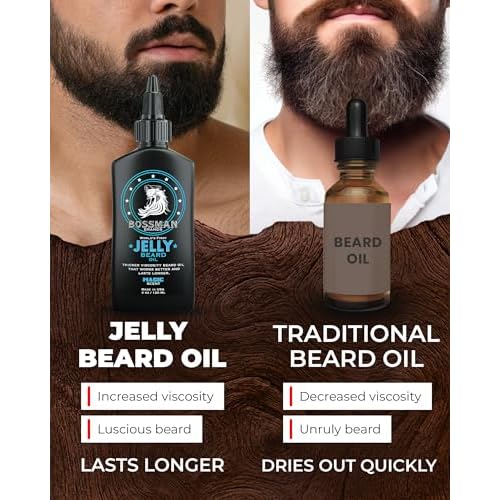 Bossman Jelly Beard Oil for Men Bundle | 2 Pack, 8 oz (Magic + Royal Oud Scents) | Softens, Moisturizes & Conditions with Natural Ingredients ? Made in the USA