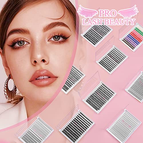 280 Pcs Individual Lashes, Lash Clusters 12-14-16-18 Mixed Cluster Lashes that Look Like Eyelash Extensions 30D+40D Mixed DIY Lash Extension Self Application At Home (30D+40D-D-12-18mix)