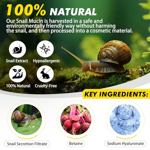 2 Pack Snail Mucin 92% Face Cream 100g, Moisturizer Hydrating Cream for Dry & Sensitive Skin, All Skin Types