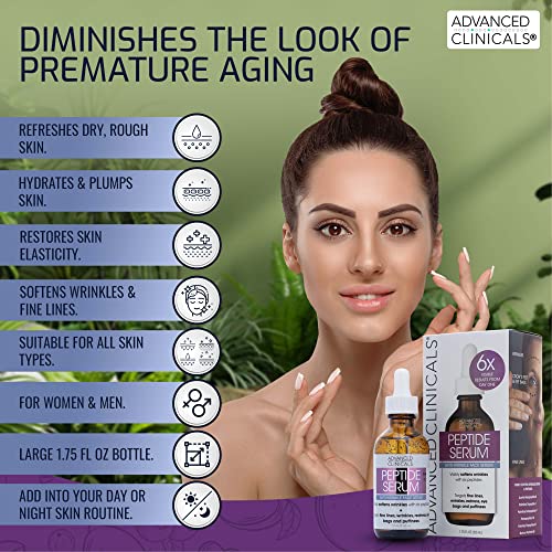 Advanced Clinicals Vitamin C Hydrating Cream + Peptide Firming Facial Serum Bundle