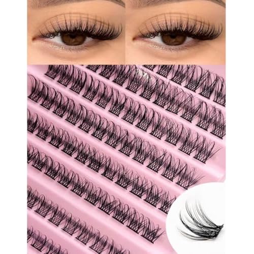120 Lash Clusters, Individual Cluster Lashes, 8-16mm Wispy, Thin Band, Natural False Eyelashes, Style "Enchanted"