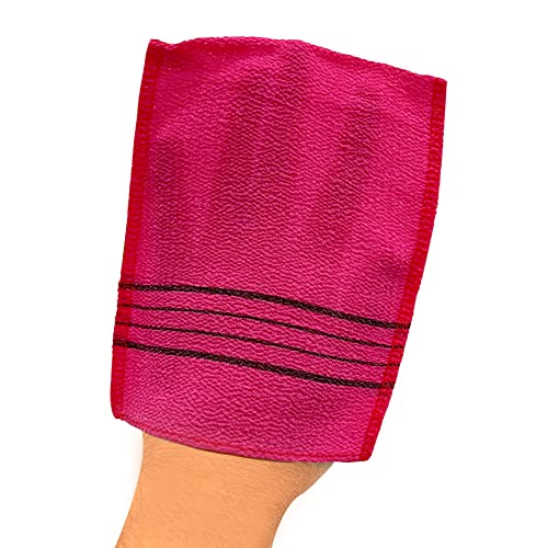Genuine Korean Exfoliating Scrub Bath Mitten 20pcs -14 cm x 15 cm (5 inch x 6.3 inch) Red