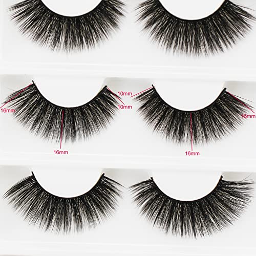 16 Pairs False Eyelashes Natural Wispy Fluffy Dramatic Volume Fake Lashes Extension Handmade Cruelty-free Eyelash (D057)
