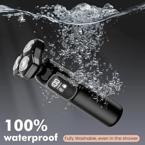 Electric Razor for Men Flynth 3-in-1 Cordless Shaver 3-Blade Rotary Shavers Wet/Dry for Beard Nose & Face, IPX7 Waterproof Fast Charge Travel Trimmer Grooming Set