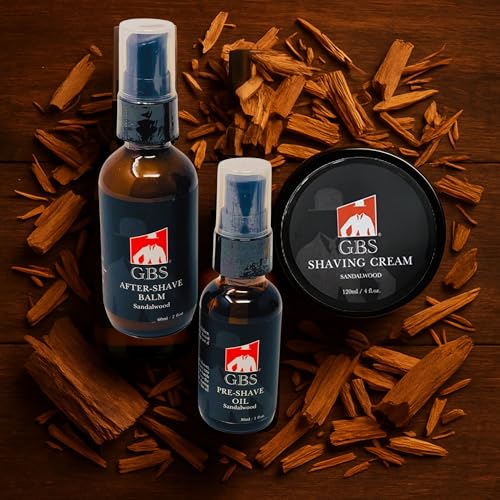 GENTS Complete Shaving Kit Gift Set for Men - Safety Razor with Sandalwood Shave Cream, Aftershave Balm, Pre-Shave Oil & Brush - Chriistmas Gift