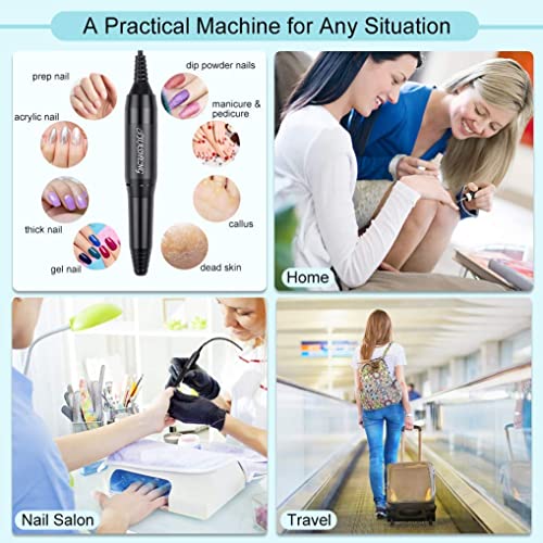 Nail Drill Machine, Electrci Nail File Drill for Acrylic Nails, Professional Nail Drill with Manicure Nail Clipper Set, Stainlees Steel Grooming Kit