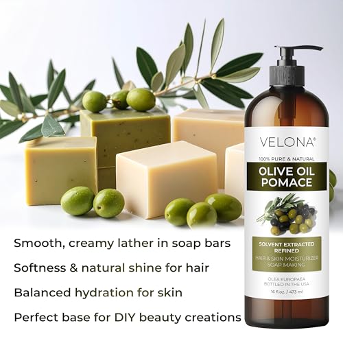 velona Olive Pomace Oil 1 Gallon / 128 Fl Oz | 100% Pure and Natural Carrier Oil | Refined | Skin, Hair, Body & Face Moisturizing | Use Today - Enjoy Results.