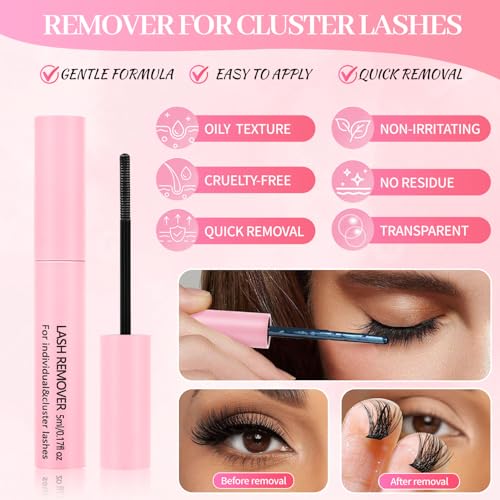 Lash Clusters Kit 840Pcs Clusters Lashes Extension Volume Soft Eyelash Extension Kit 30D+40D D Curl Wispy Natural DIY Individual Lash Kit Box for Beginners Bulk Pack Includes a random lucky gift