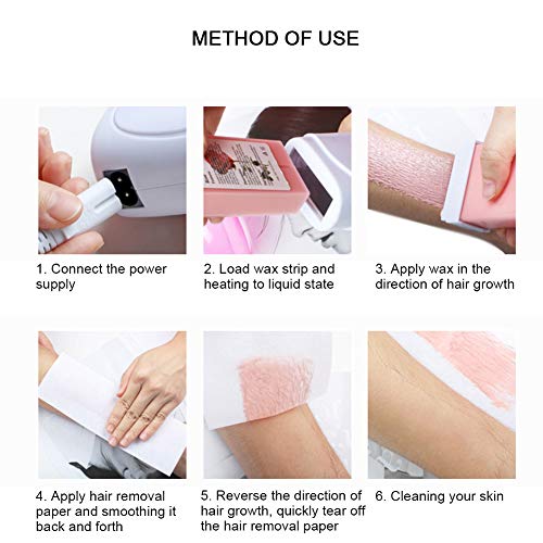 Pongnas Portable Wax Warmer, Professional Double Depilatory Wax Warmer, 40W Hair Removal Machine, Electric Depilatory Roll On Heater Home Machine for Travel and Home Waxing & SPA(US)