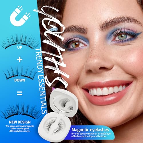 SOFT MAGNETIC EYELASHES with Applicator and Setting Gel£¬Magnetic Eyelashes with Natural Look£¬Reusable£¬ No Glue Needed, Easy to Apply£¬Waterproof, Lightweight, Suit for Natural Makeup