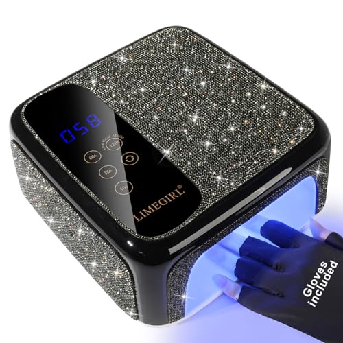 Sparkling Diamond UV Nail Lamp - Cordless, Professional Gel Nail Polish Curing Lamp with 4 Timers & LCD Touch Display, Salon-Grade Diamond UV Nail Dryer