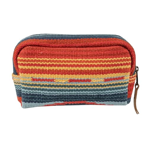 STS Ranchwear Chaynee Valley Serape Collection Bebe Cosmetic Bag ? Western Style, Genuine Leather & Cotton Bag (STS-34149)