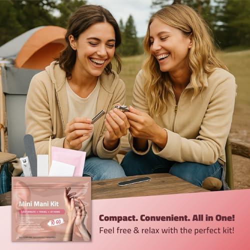 Mini Mani Kit ? Disposable Manicure Set with Nail Clipper, File, Buffer, Cuticle Stick, Remover Pad & Alcohol Wipe ? Single-Use Nail Care Kit for Travel, Events, or Bulk Hygiene (Regular, 5, Count)