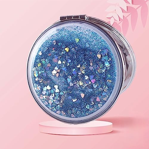 Compact Mirror, Pocket Mirror 4 Pcs Mini Mirror for Purse 2.75 Inch 1X/2X Magnifying Round Small Travel Mirror, Handheld Folding Cosmetic Purse Makeup Mirror for Women Girls