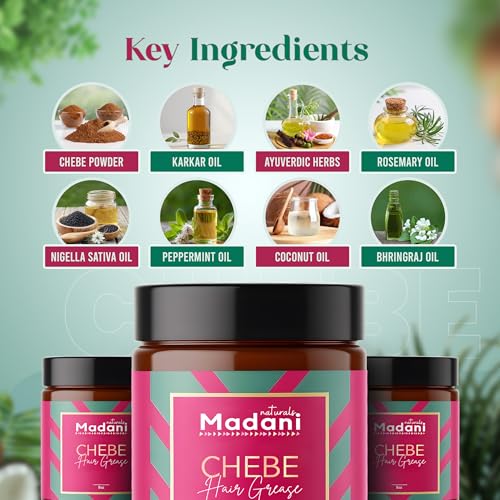 Chebe Hair Growth Grease with Rosemary Oil - Hair Thinning and Hairloss Treatment for Men & Women, Vegan Hair Regrowth Butter, Scalp Moisturizer