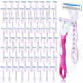 96 Count Women's Disposable Razors Blades Bulk 3 Blade Razors for Women Disposable Head Razor Sensitive Skin Razor Comfortable Shave for Bathing Hotel Travel