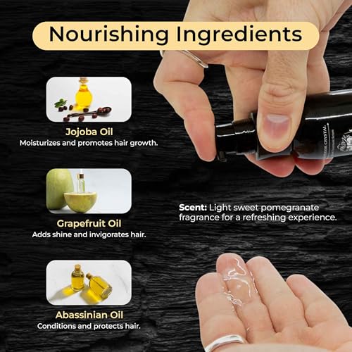 Beard & Hair Serum Smoothing Treatment with Antioxidants & Nutrient Rich Natural Oils, 1.69 Oz