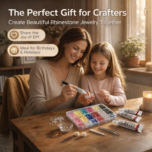 Rhinestones for Bedazzling Kit,Bedazzler Kit with Rhinestones,32000PCS Multicolor Resin Flatback Gems Diamond Art Set with 3PCS 10ml B7000 Glue for DIY Craft,Shoes,Nails (3mm+Silver Mix)