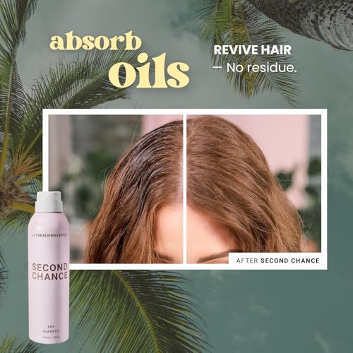 The Beachwaver Co. Second Chance Dry Shampoo - Travel Size (1.4 Oz) | Vegan Oil-Absorbing Rice Formula | Removes Oil & Moisture, Adds Volume, & Extends Style Life Between Washes | Brazilian Berry