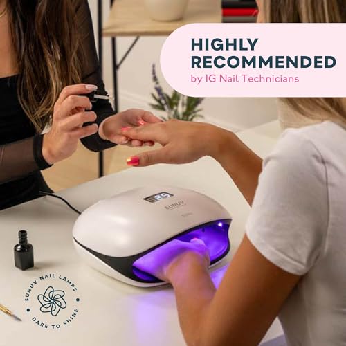 SUNUV SUN4 48W UV LED Nail Lamp, UV Gloves Pink, UV Light for Nails, Nail Dryer for Gel Polish for Home Salon