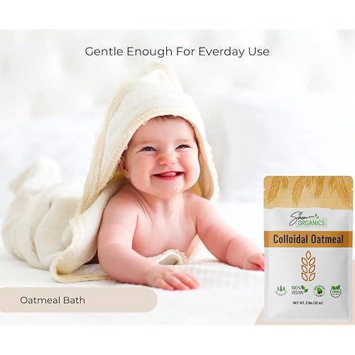 Shea Organics Colloidal Oatmeal Powder | Gentle Soothing Bath Treatment for Sensitive Skin | Natural Oat Bath for Babies & Adults | Ideal for DIY Skincare & Soap Making | 32 oz Pack of 1
