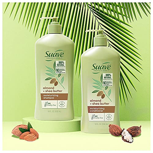 Suave Professionals Moisturizing Shampoo and Conditioner Almond + Shea Butter 18 oz, 2 count