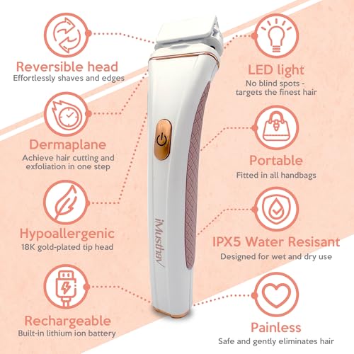 Women¡¯s Electric Shaver & Pubic Hair Bikini Trimmer ? Wet & Dry Painless Dermaplane Electric Shave for Body Hair Removal for Bikini, Underarm, Legs, Arms