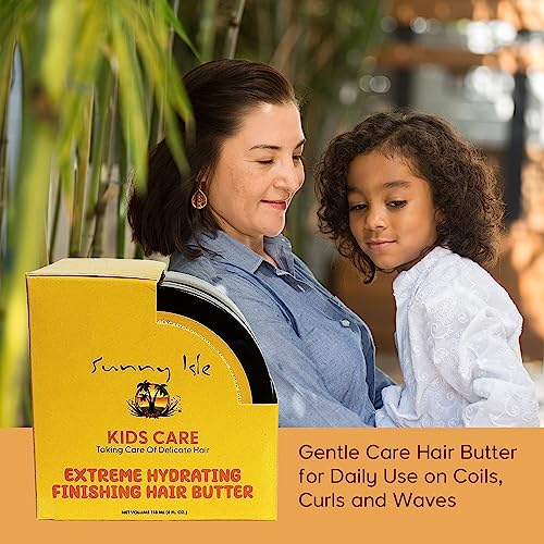 Sunny Isle Kids Care Extreme Hydrating Finishing Hair Butter - Gentle Care, Frizz Control - 4 oz