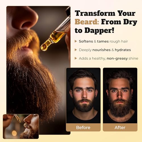 Grey Beard's Grooming Lounge Wild Vanilla Beard Oil for Men 1 fl oz - Natural Leave-In Conditioner with Jojoba Argan and Grapeseed Oils