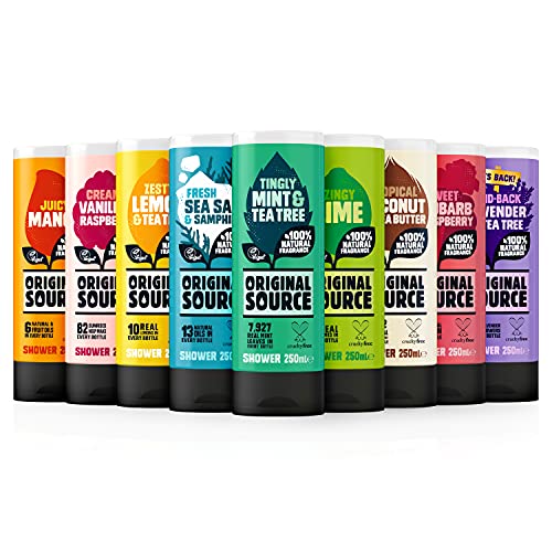 Original Source Mango Shower Gel, 100 Percent Natural Fragrance, Vegan, Cruelty Free, Paraben Free, Bulk Buy, Pack of 6 x 250 ml