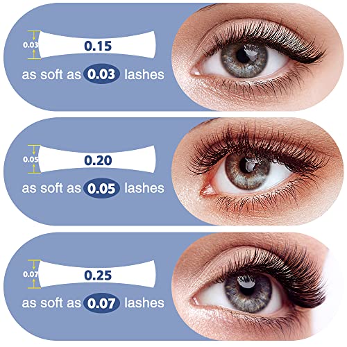 Matte Mink Flat Eyelash Extension 0.25 Ellipse Eyelashes False Mink Individual Eyelash Extension Professional Salon Used by Qeelasee (D, 16/17/18-MIX)