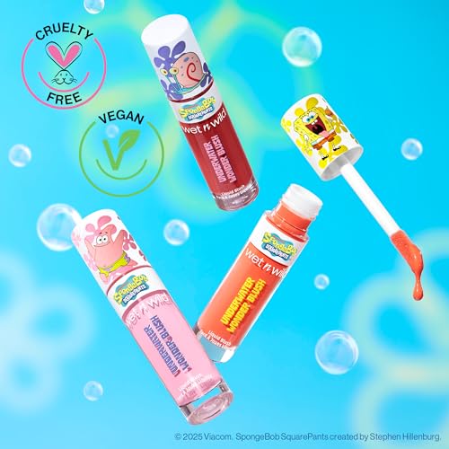 wet n wild SpongeBob Underwater Wonder Liquid Blush, Buildable Shimmery Gel Formula with Seamless Blend & Matte Finish ? Rock Star