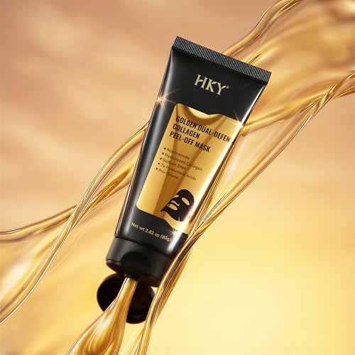 HKY Golden Collagen Night Wrapping Mask - Peel Off Facial Mask with PDRN (Sodium DNA), Pro-Xylane & Niacinamide - Pore Tightening & Firming Glass Skin Care - Hydrating 7x Hyaluronic Acid